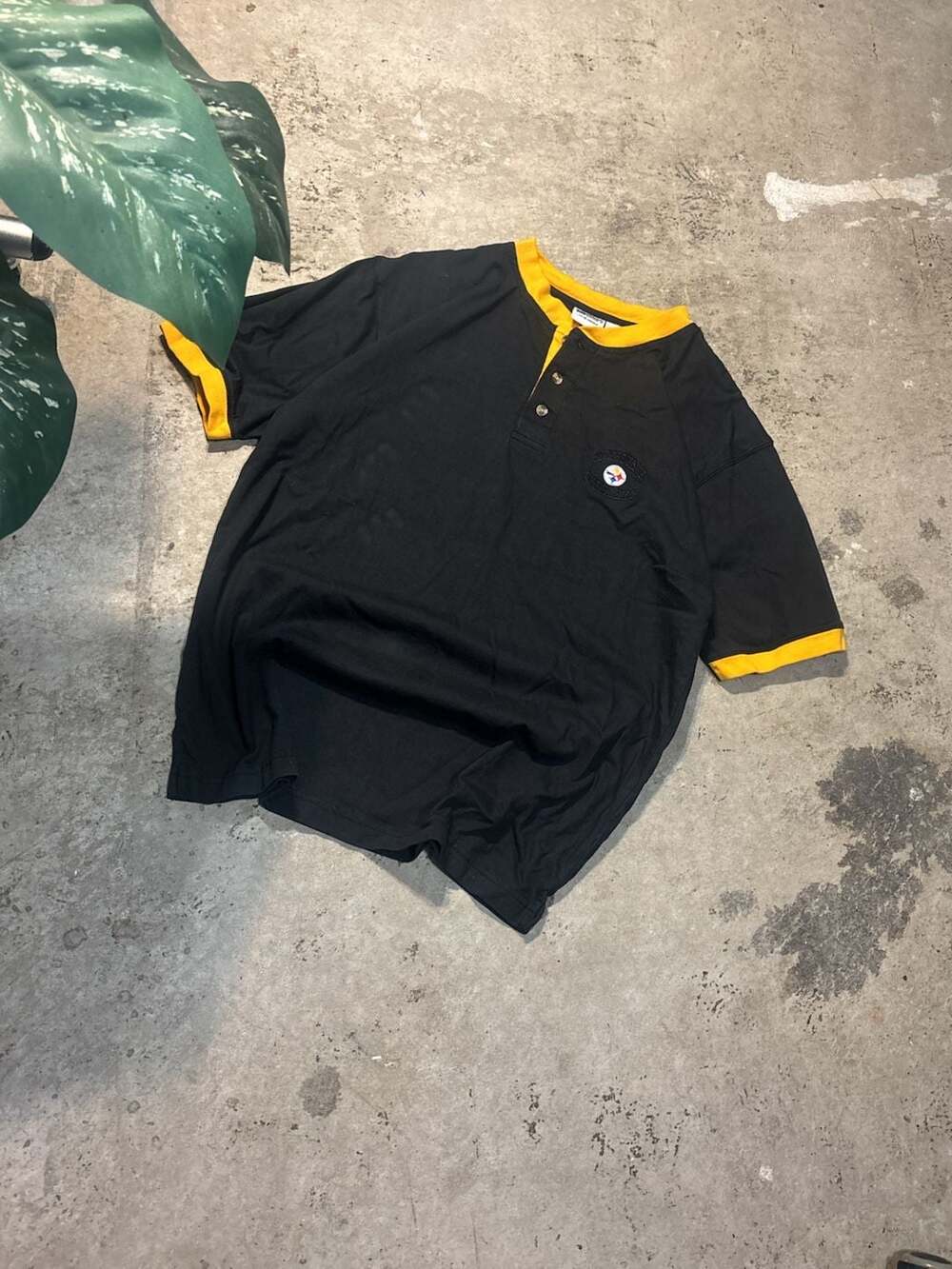 Vintage 2000 Pittsburgh Steelers The Edge Henley Polo Shirt